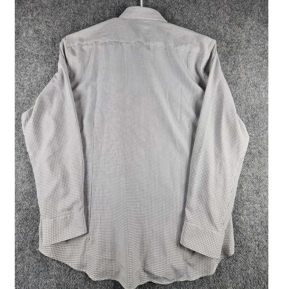 Report Collection Premium Performance Slim Fit Dress Shirt White Black Grid XL - Picture 8 of 8